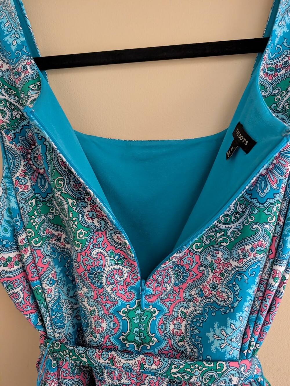 Talbot's Sleeveless Printed Fit & Flare Dress - Picture 8 of 10